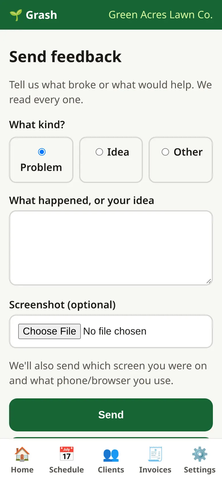💬 Tell us what to fix