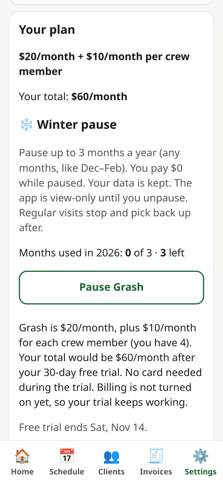 10. Winter pause